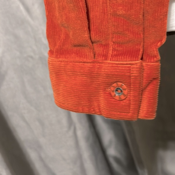 Dressbarn pumpkin orange wide wale cotton corduroy long sleeve blazer or jacket - Picture 3 of 4